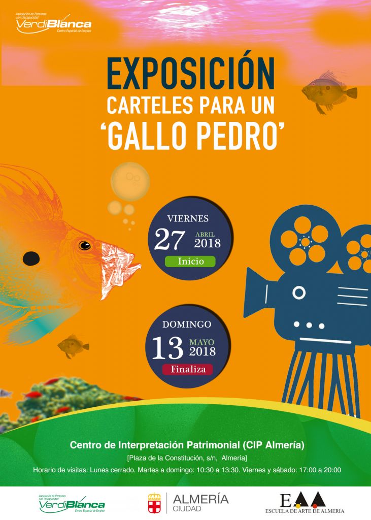 Exposición de carteles cinematográficos para un ‘Gallo Pedro’ del alumnado de la Escuela de Arte de Almería